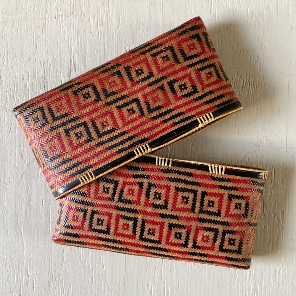 LAST CALL Woven Wicker Clutch Purse